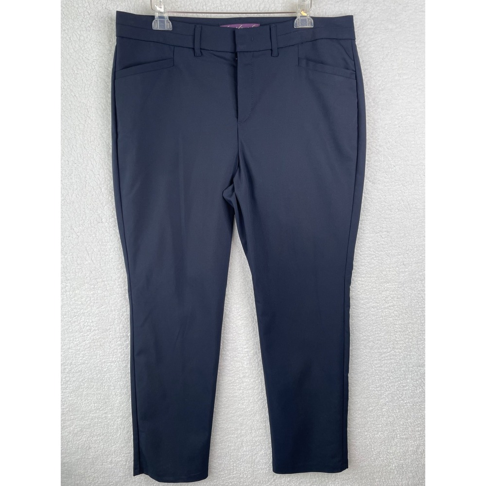 Gloria Vanderbilt Womens Navy Blue‎ Tapered Leg Career Dress Pants Size 16 Ave